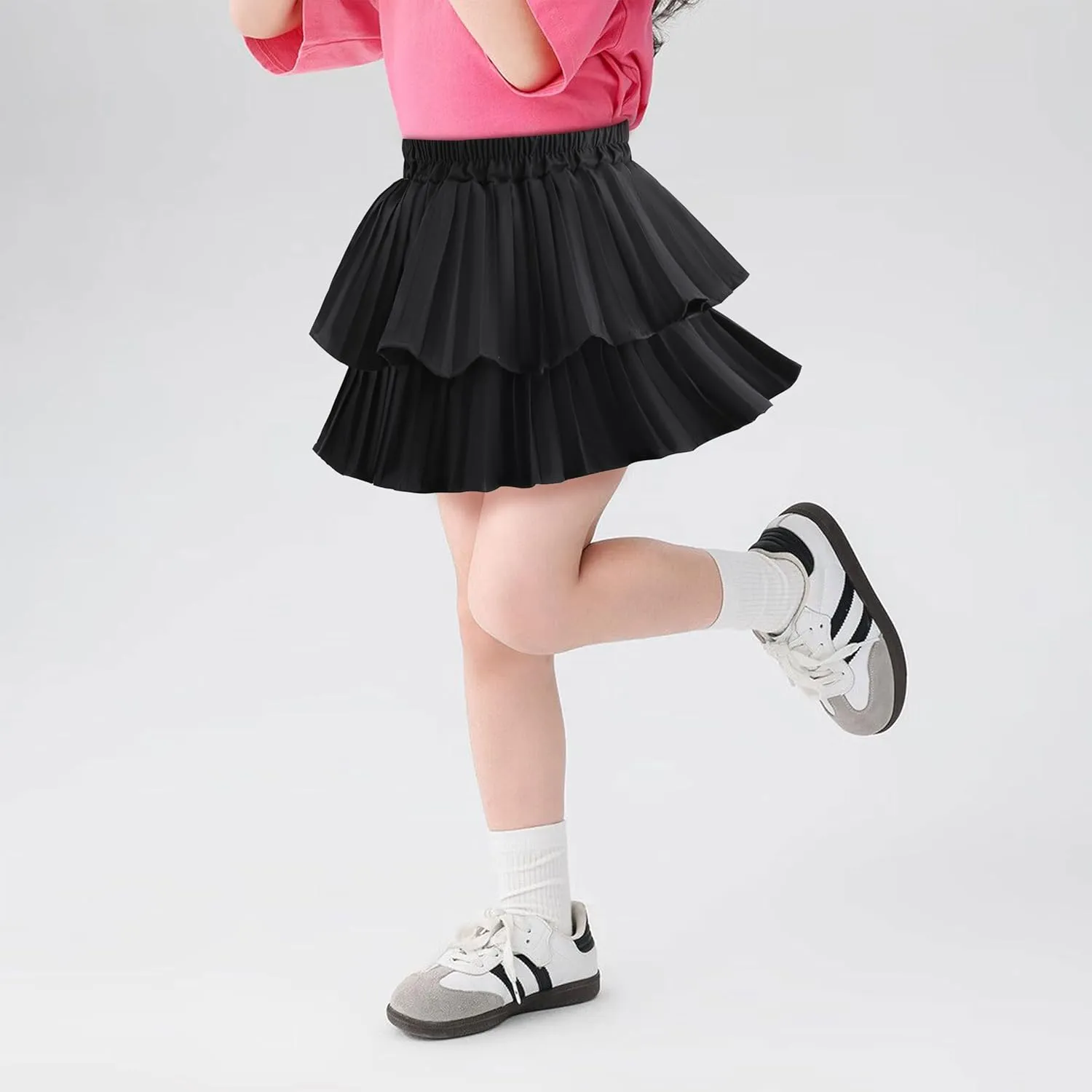 2 Pack Girls Ruffle Skirt Girls' Skirts & Skorts Black Ruffle Skirt Girls Skorts Ruffle Skirt