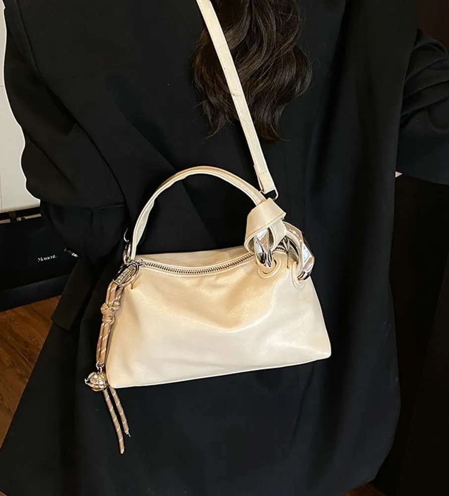 2025 Trendy Tote Bag Small Crossbody Handbag for Women Soft Leather Hobo Shoulder Bag Slouchy Top Handle Handbag Satchel