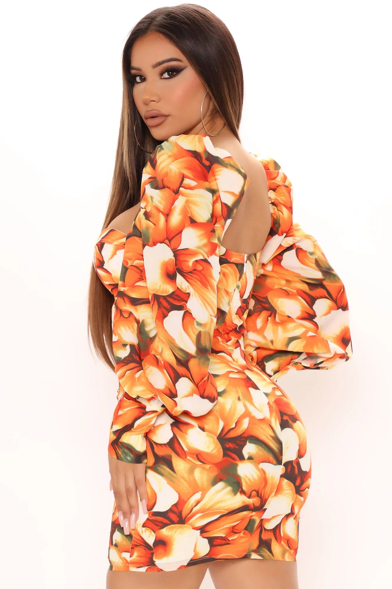 About To Arrive Mini Dress - Orange/combo