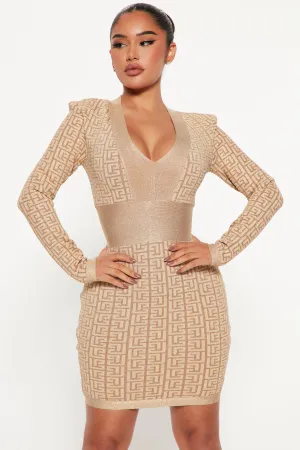Abu Dhabi Bandage Mini Dress - Gold