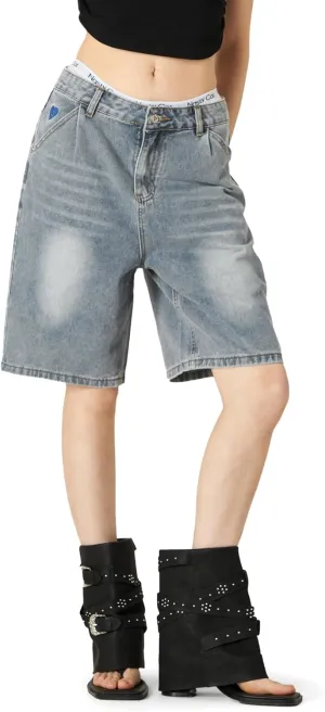 Aelfric Eden Washed Wrinkle Jorts Mens Denim Jean Short Casual Summer Knee Length Shorts Streetwear Trendy Outfits