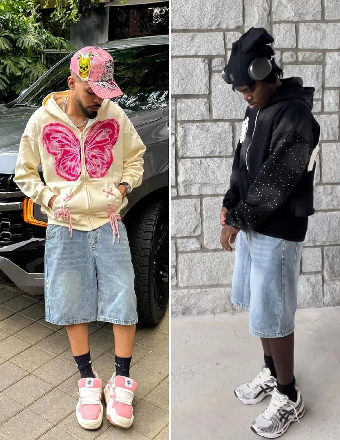 Aelfric Eden Washed Wrinkle Jorts Mens Denim Jean Short Casual Summer Knee Length Shorts Streetwear Trendy Outfits