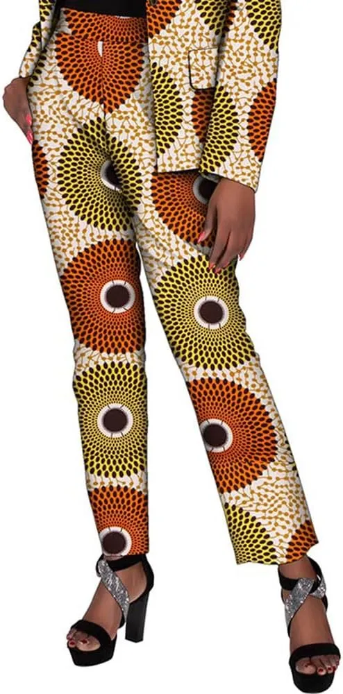African Attire Outfits for Women African Print Coat Kente Top and Pants Blazer Suit Sets
