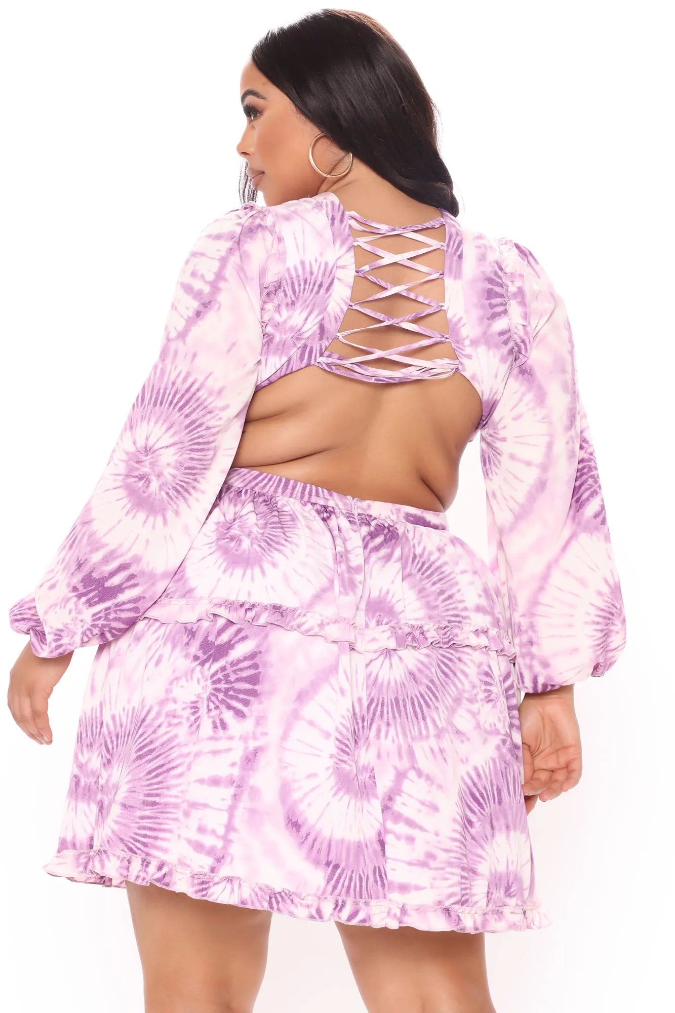 Ansley Ruffle Mini Dress - Purple