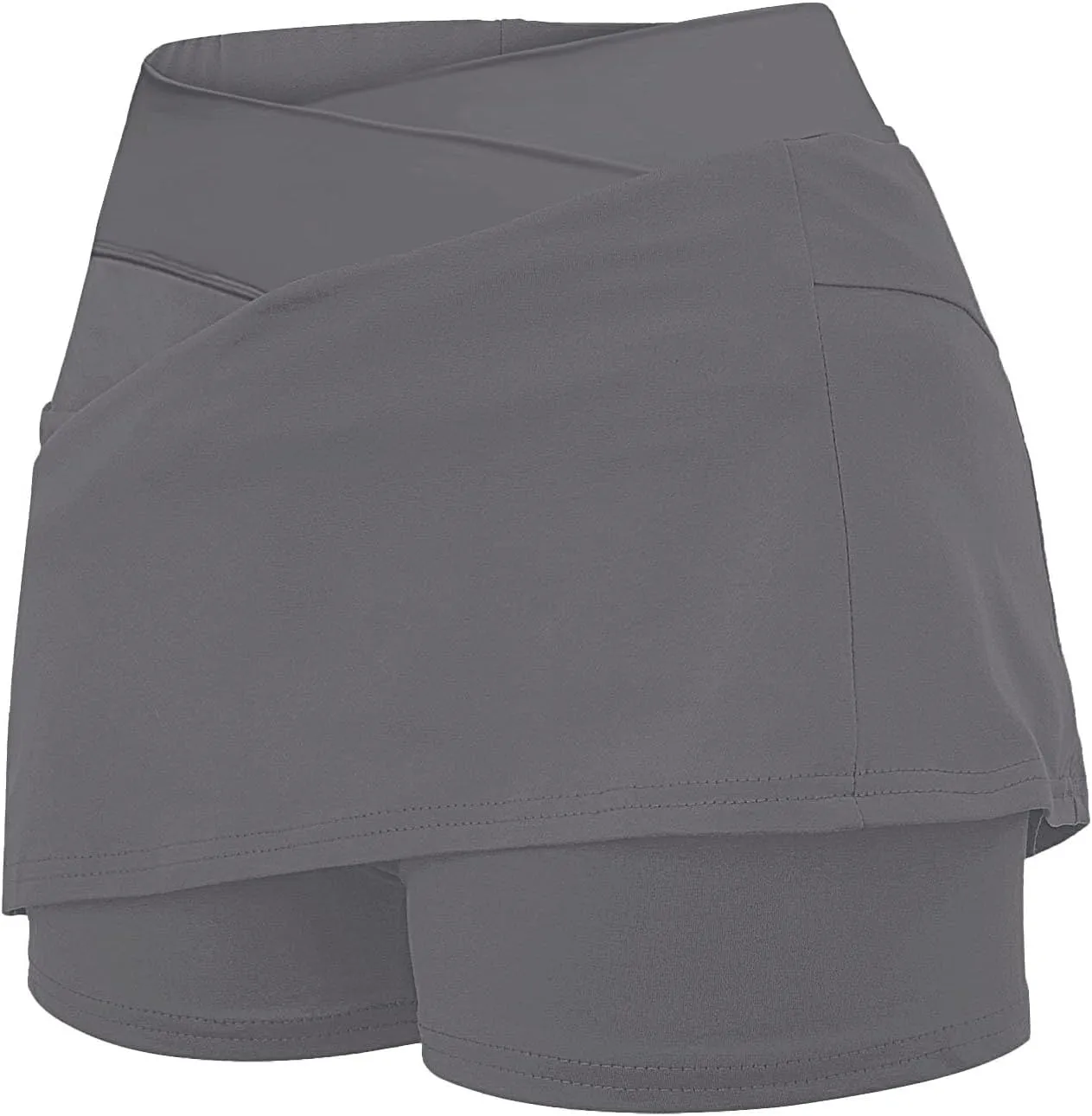 Athletic Skorts for Woman Elastic Cross Hight Waisted Tennis Yoga Shorts Skirts with Pockets Tummy Control Joggers