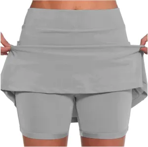 Athletic Skorts for Women Running Tennis Skirt with Shorts High Waist Tummy Control Skirts with Pocket Workout Skorts