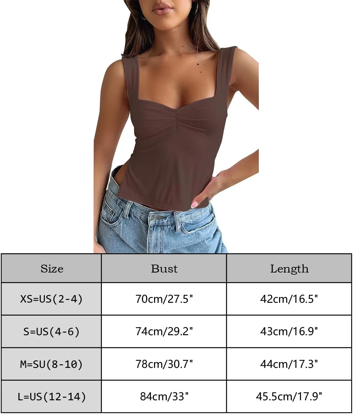 BAIGRAM Womens Sleeveless Slim Crop Tank Top Sexy Pleated Bustier Sweetheart Neck Strappy Slits Cropped Vest Cami