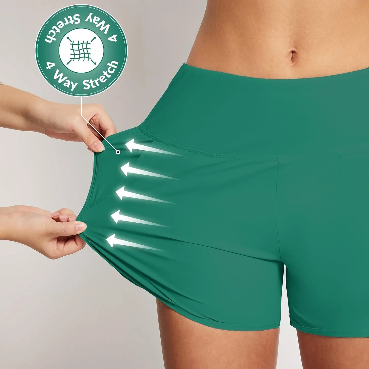 baleaf Women's 3"/5"/ 7" High Waisted Swim Board Shorts Quick Dry Swimsuits Bottoms Trunks with Pockets