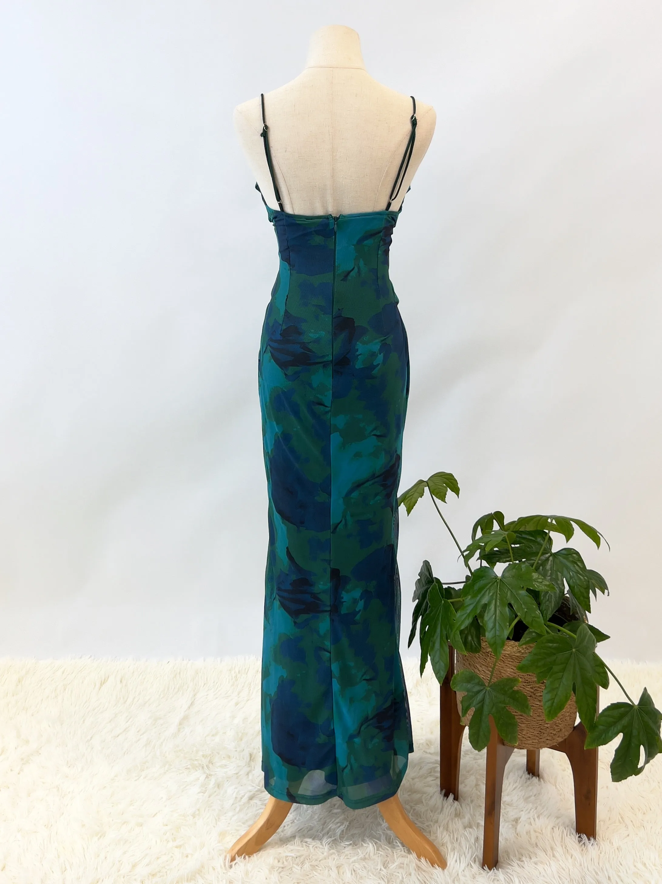 Blossom Maxi Dress - Teal Green