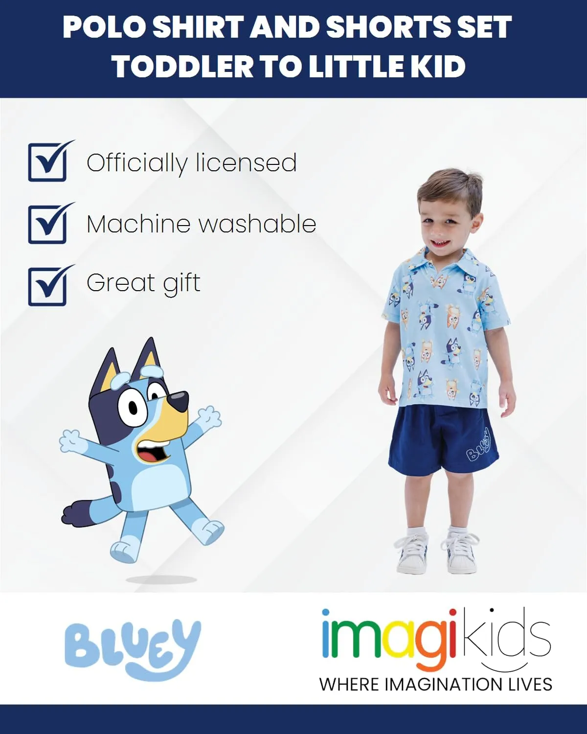 Bluey Bingo Polo Shirt and Shorts Toddler to Little Kid