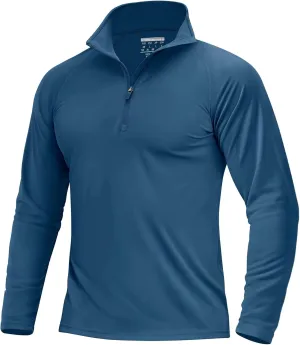Boladeci Men's UPF 50  Sun Shirts 1/4 Zip Long Sleeve SPF UV Protection Lightweight Quick Dry Quarter Zip Golf Shirts