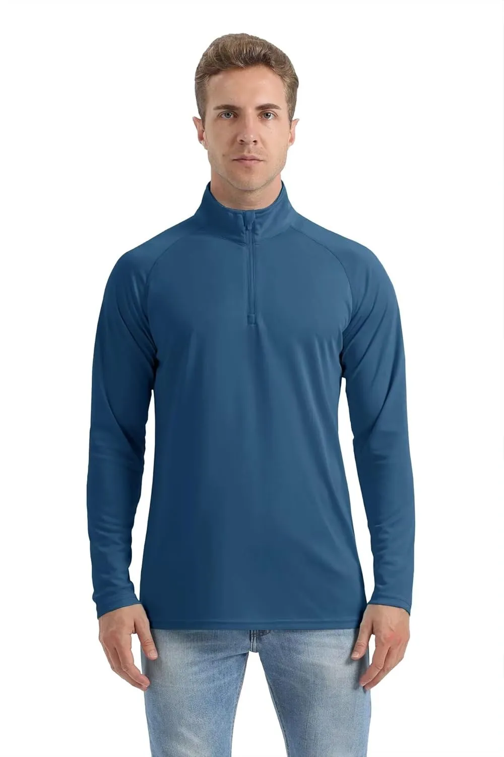 Boladeci Men's UPF 50  Sun Shirts 1/4 Zip Long Sleeve SPF UV Protection Lightweight Quick Dry Quarter Zip Golf Shirts