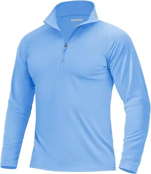 Boladeci Men's UPF 50  Sun Shirts 1/4 Zip Long Sleeve SPF UV Protection Lightweight Quick Dry Quarter Zip Golf Shirts