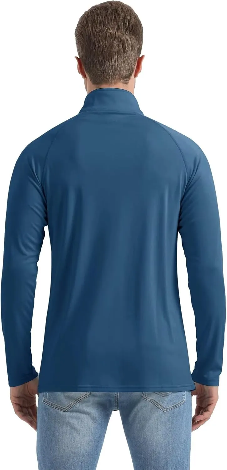 Boladeci Men's UPF 50  Sun Shirts 1/4 Zip Long Sleeve SPF UV Protection Lightweight Quick Dry Quarter Zip Golf Shirts
