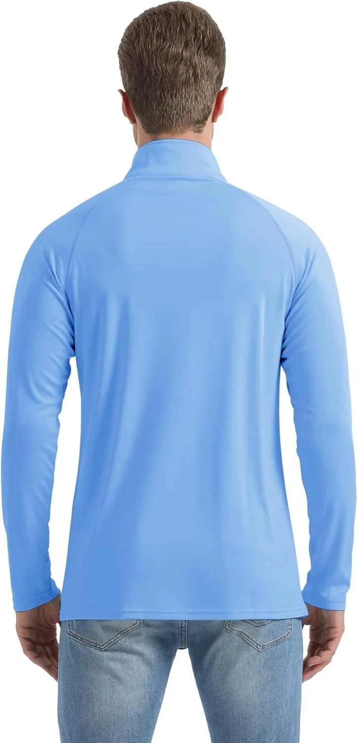 Boladeci Men's UPF 50  Sun Shirts 1/4 Zip Long Sleeve SPF UV Protection Lightweight Quick Dry Quarter Zip Golf Shirts