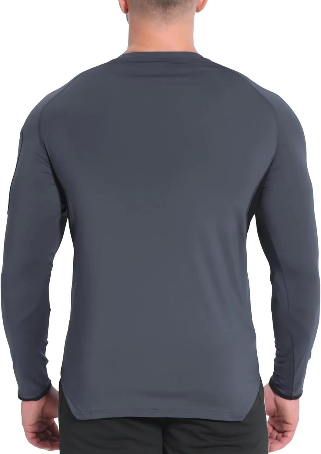 BROKIG Men's Armzip Long Sleeve Running Shirts Quick Dry Sun Protection UV UPF 50  Jogging T Shirts Zip Pocket Gym Workout