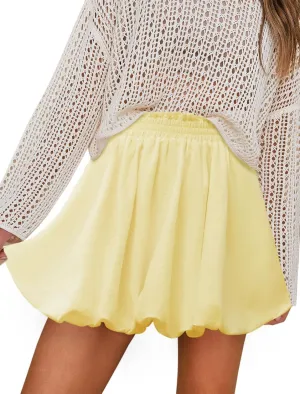 Bubble Skirt for Women Boho High Waisted Ruffled Cute Casual Dressy Mini Summer Going Out Bloomer Skater Outfit