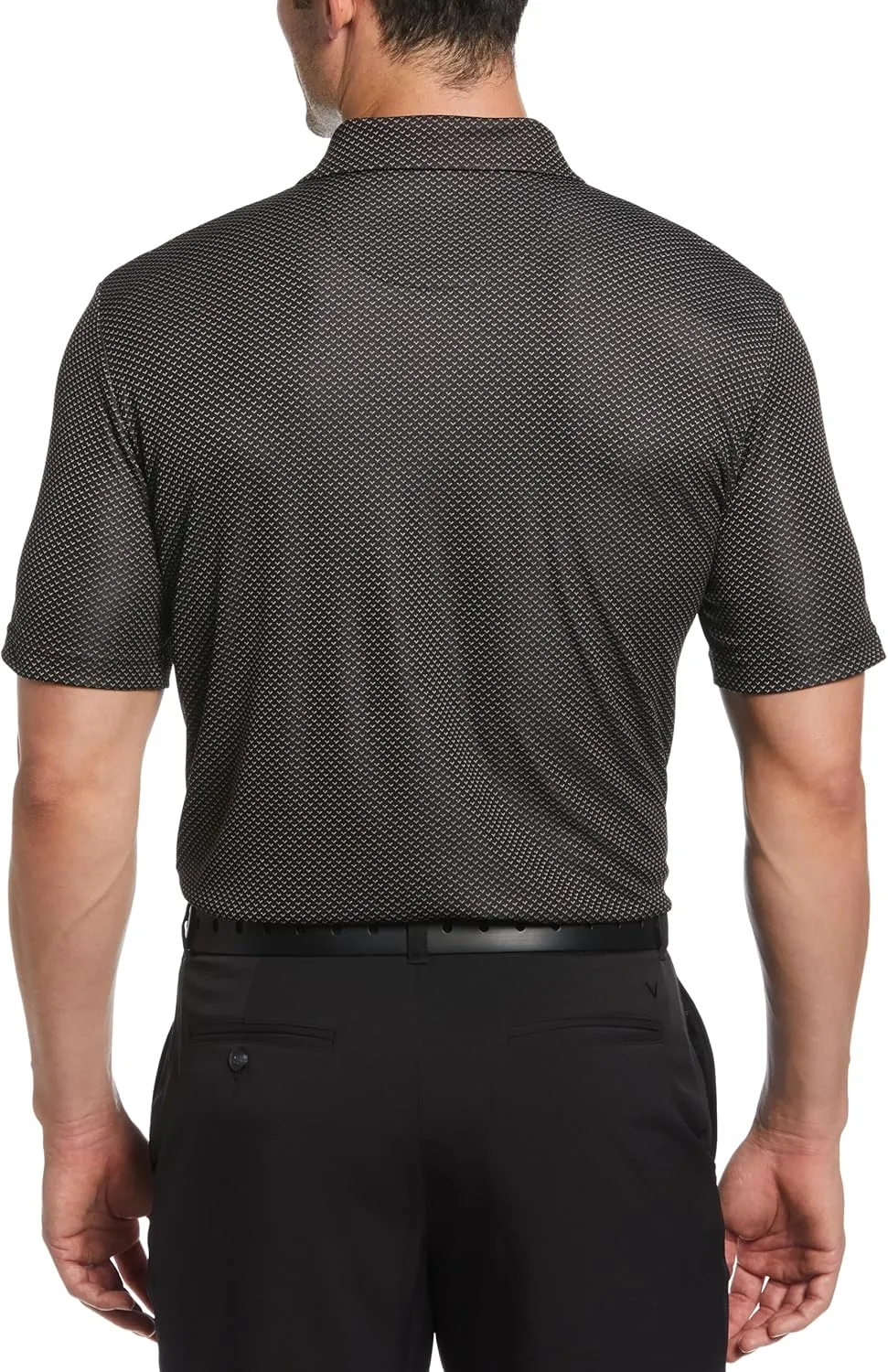 Callaway Men's Pro Spin Chevron Jacquard Short Sleeve Golf Polo Shirt, Moisture-Wicking, Durable Textured Fabric
