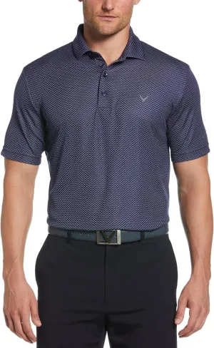Callaway Men's Pro Spin Chevron Jacquard Short Sleeve Golf Polo Shirt, Moisture-Wicking, Durable Textured Fabric