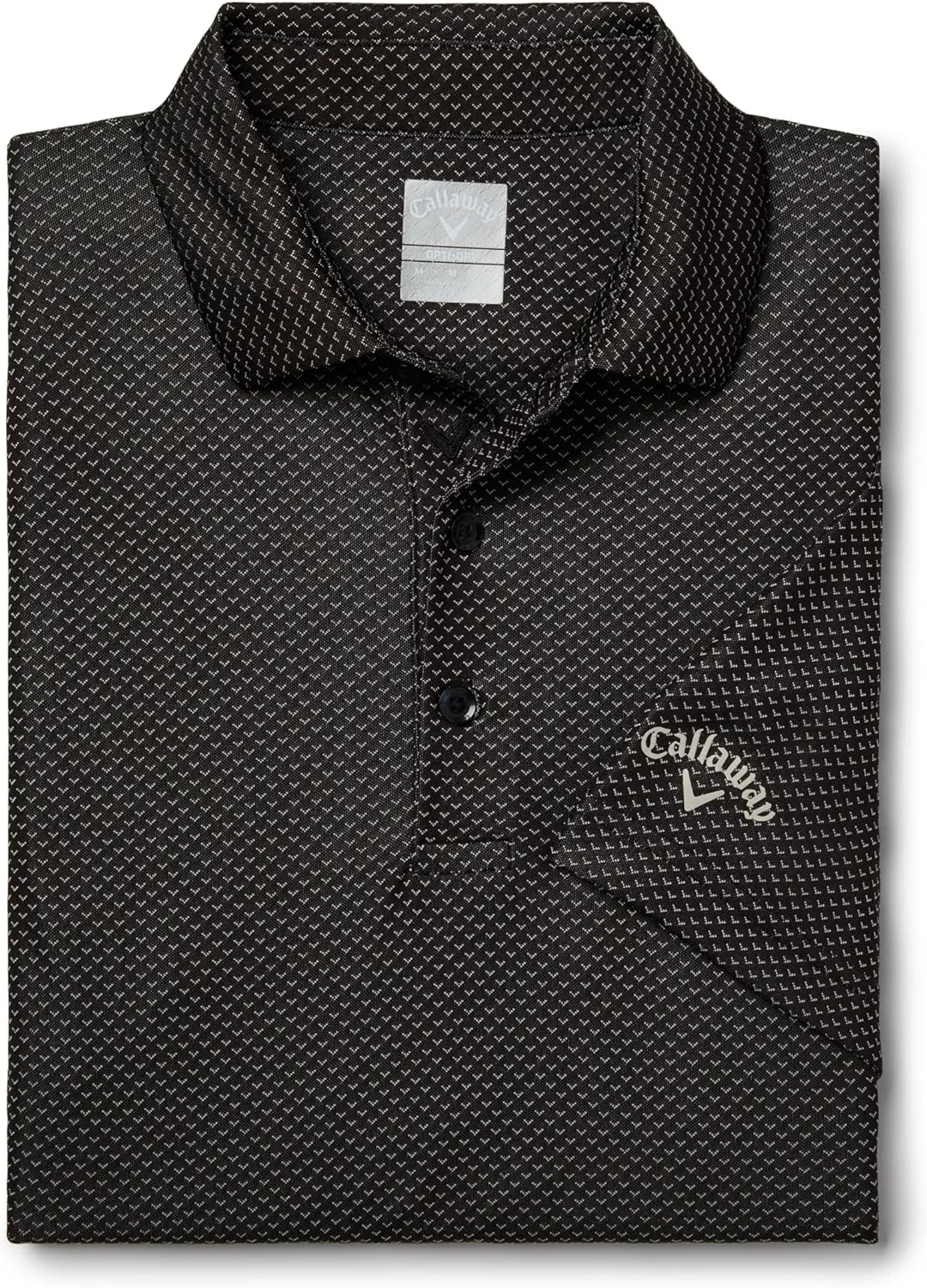 Callaway Men's Pro Spin Chevron Jacquard Short Sleeve Golf Polo Shirt, Moisture-Wicking, Durable Textured Fabric