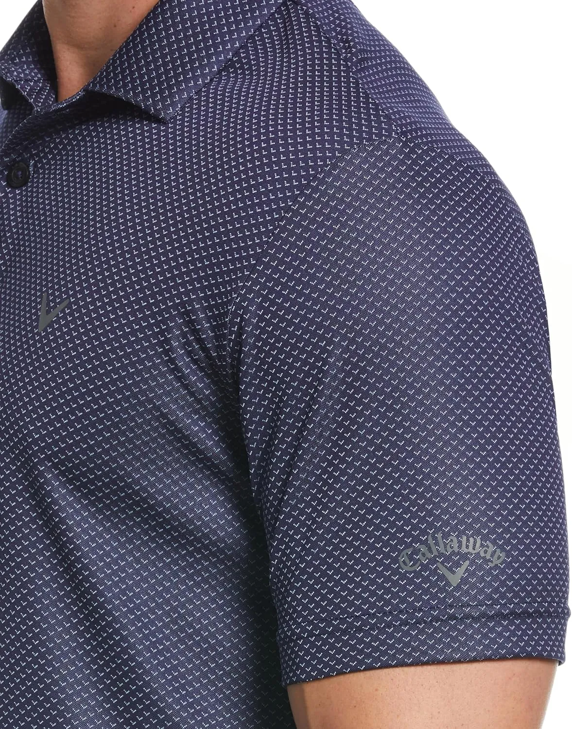 Callaway Men's Pro Spin Chevron Jacquard Short Sleeve Golf Polo Shirt, Moisture-Wicking, Durable Textured Fabric