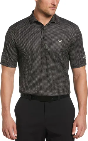 Callaway Men's Pro Spin Chevron Jacquard Short Sleeve Golf Polo Shirt, Moisture-Wicking, Durable Textured Fabric