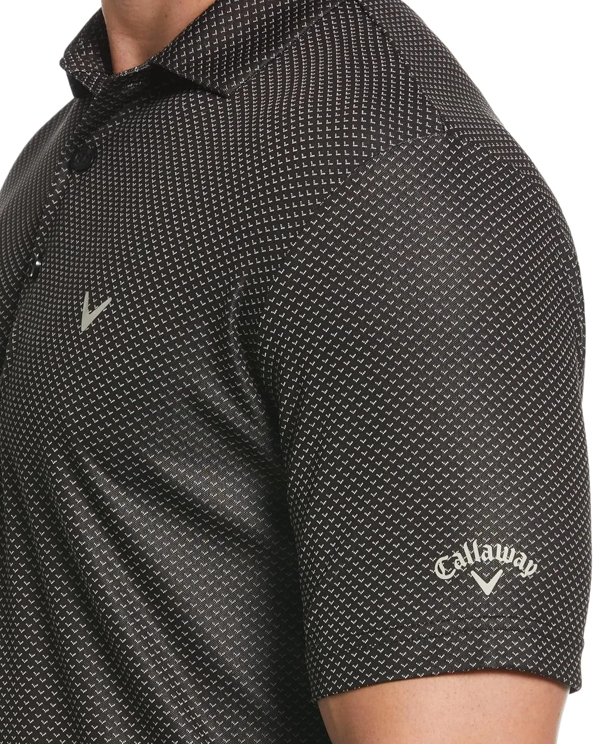 Callaway Men's Pro Spin Chevron Jacquard Short Sleeve Golf Polo Shirt, Moisture-Wicking, Durable Textured Fabric