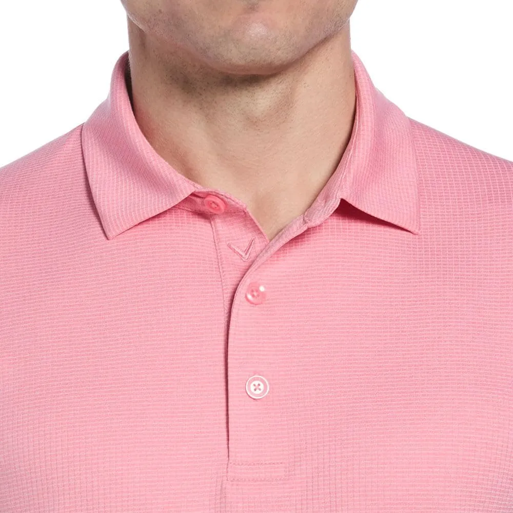 Callaway Men's Ventilated Classic Jacquard Short Sleeve Golf Polo, Stretch Seams, Moisture-Wicking (Available in Big & Tall)