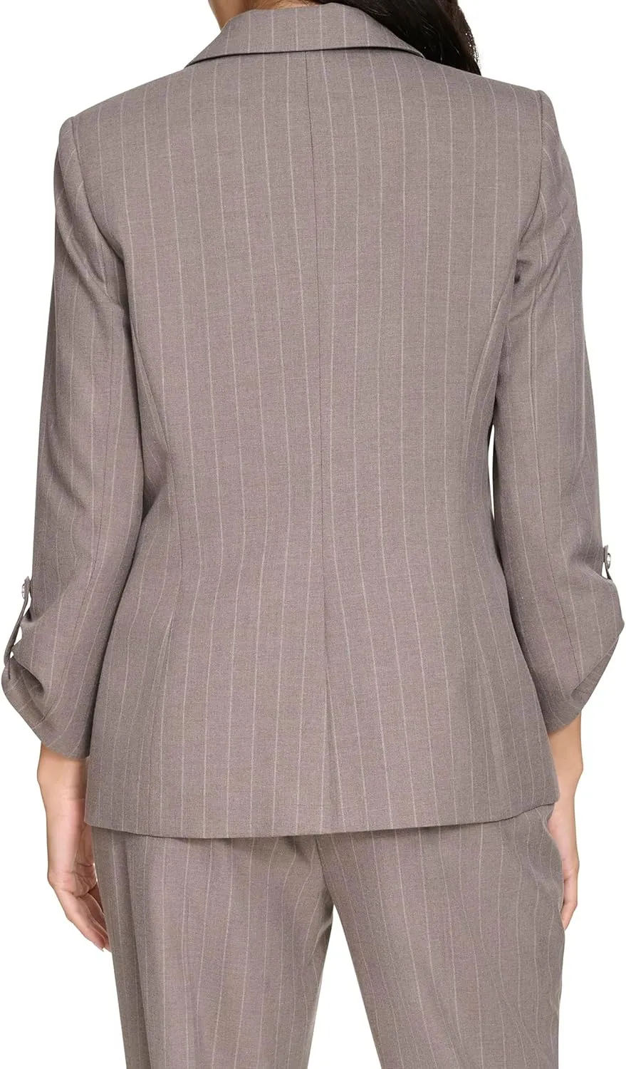 Calvin Klein Women's 3/4 Ruched Sleeve One Button Blazer