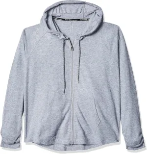 Calvin Klein Women's Premium Performance Ruched Long Sleeve Zip Up Hoodie (Standard and Plus)