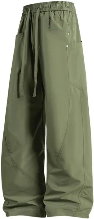 Compression Pants Men Baggy Jeans Working Shorts Stretch Elastic Waist Outfits Wide Leg Casual Resort Wear Big