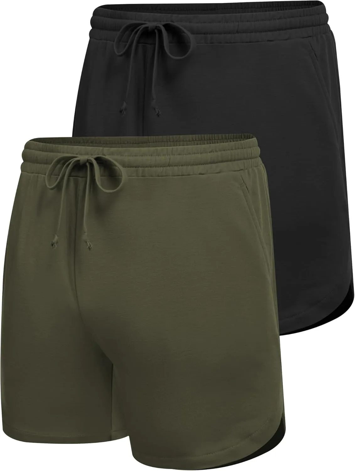 COOFANDY Mens 2 Pack Gym Workout Shorts Muscle Fit Lightweight Training Pants Bodybuilding Sports Jogger with Pockets