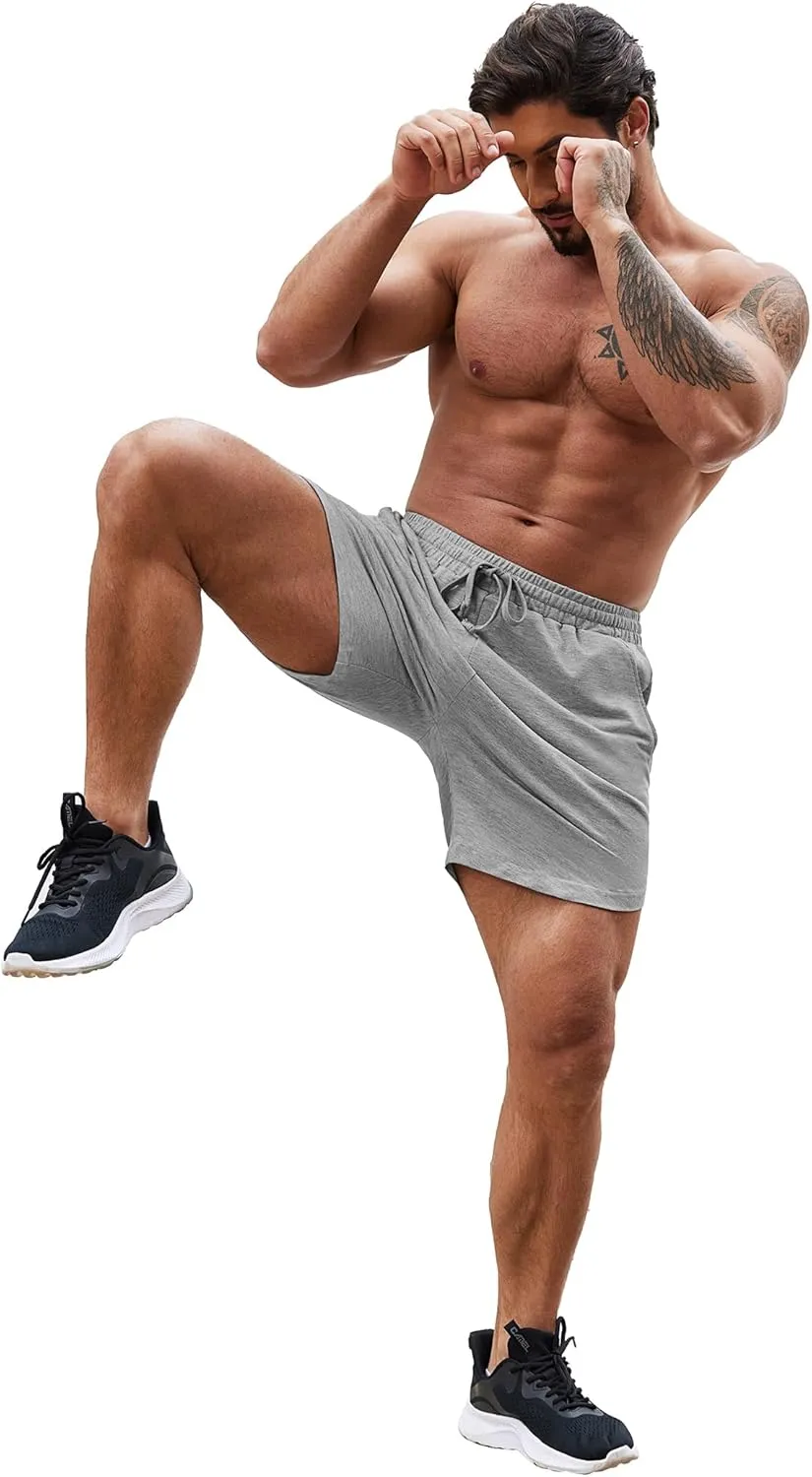 COOFANDY Mens 2 Pack Gym Workout Shorts Muscle Fit Lightweight Training Pants Bodybuilding Sports Jogger with Pockets