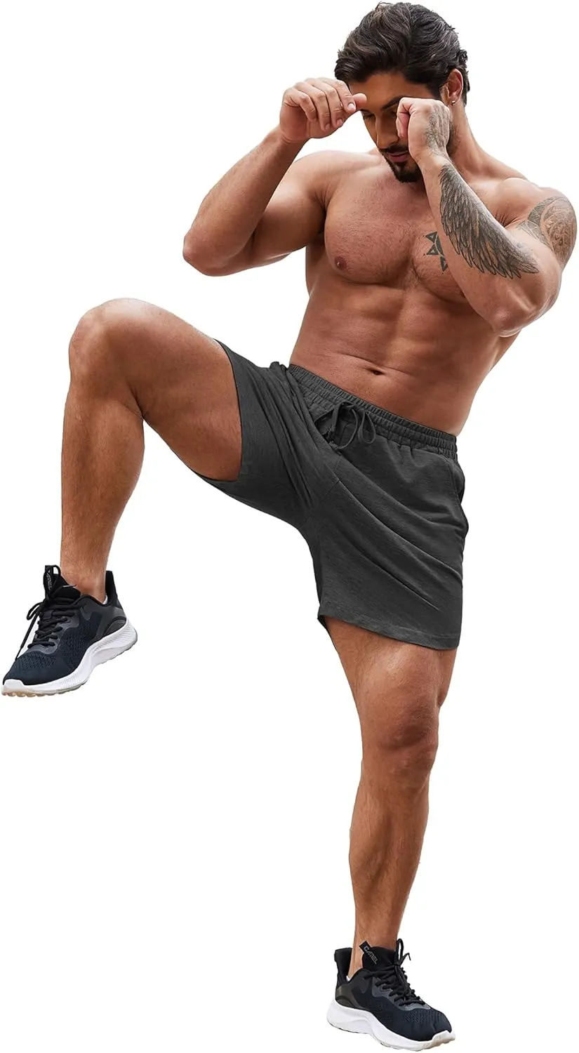 COOFANDY Mens 2 Pack Gym Workout Shorts Muscle Fit Lightweight Training Pants Bodybuilding Sports Jogger with Pockets