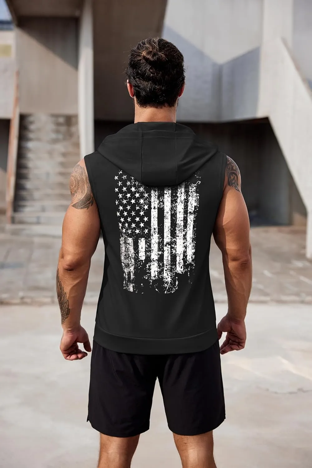 COOFANDY Men's Workout Hooded Tank Tops 2 Pack Zip Up Sleeveless Gym Shirts Muscle Cut Off T Shirt Bodybuilding Hoodies