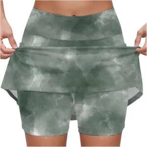 cooki Women's Mini Tennis Skirt 2025 Athletic Cute High Waisted Tie Dye Golf Skorts Summer Casual Lightweight Workout Shorts