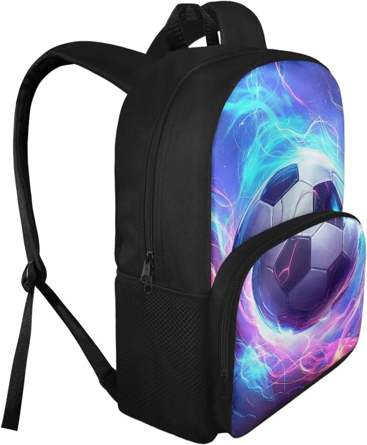 Cool Soccer Backpack for Kids Elementary 17 Inches School Backpack Rucksack School Supplies Daypacks Preschool Middle School College School Bag Fashion Student Bookbag with Zipper