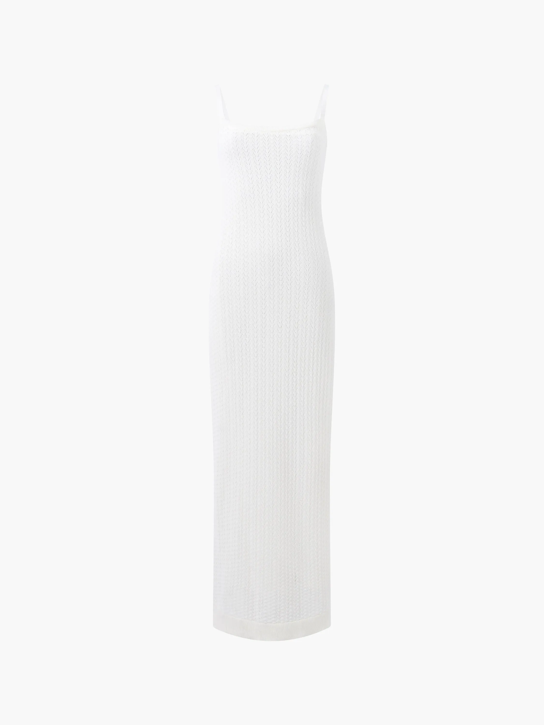Cotton Blend Pointelle Knit Midi Dress