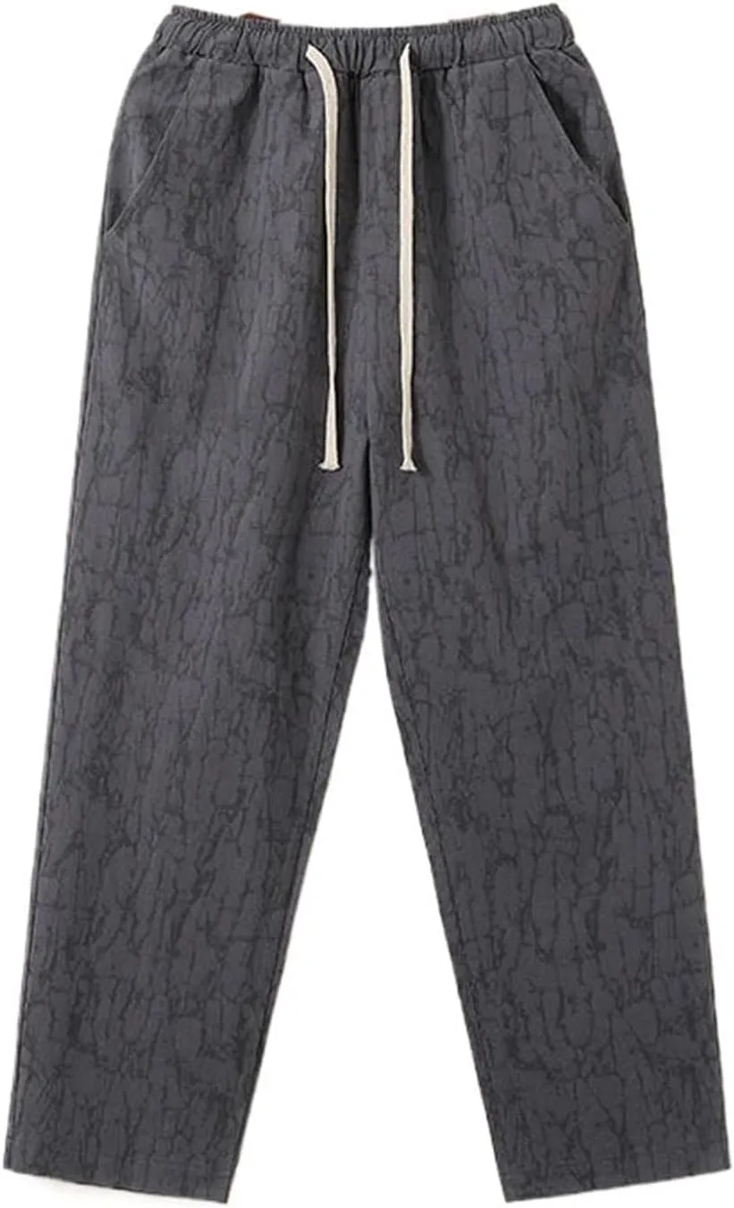 Cotton Linen Pants for Men Summer Casual Pants Male Oversize Harem Pants