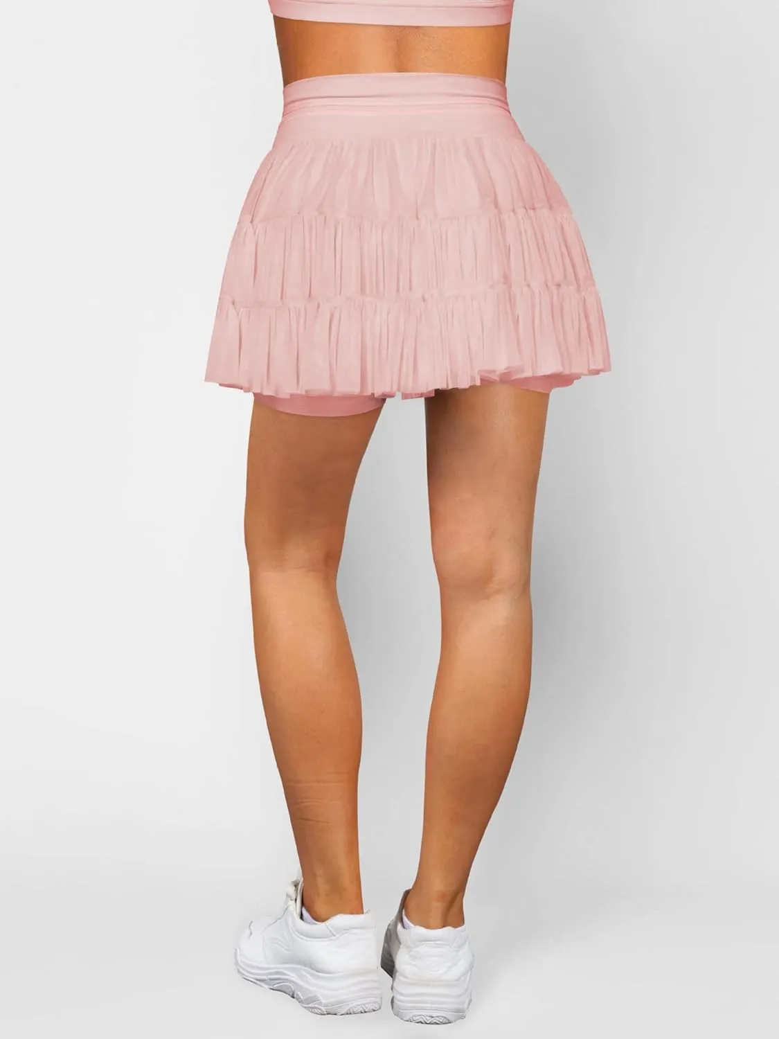 Cresay Women's Pleated Skirt High Waisted Ruffle Tennis Skirts Sports Skater Running Skorts with Shorts Pockets
