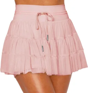 Cresay Women's Pleated Skirt High Waisted Ruffle Tennis Skirts Sports Skater Running Skorts with Shorts Pockets