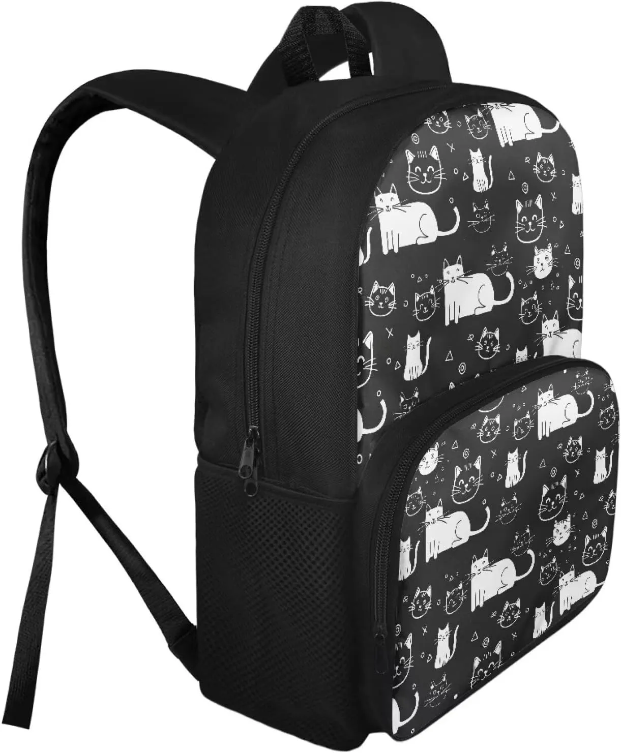 Cute Cat School Backpack for Girls Backpack with Adjustable Straps School Bags for Middle Elementary Students Kids Boys Girls 17 Inch Lightweight Large Capacity Book Bag