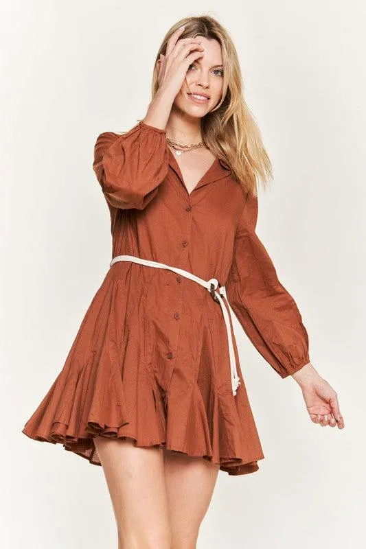 DANA DRESS SHIRT FLARE DRESS