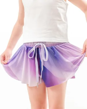 Dancina Girls Ombre Butterfly Shorts - Flowy Athletic 2-in-1 Preppy Skorts with Inner Pockets and Liner for Kids Ages 2-16