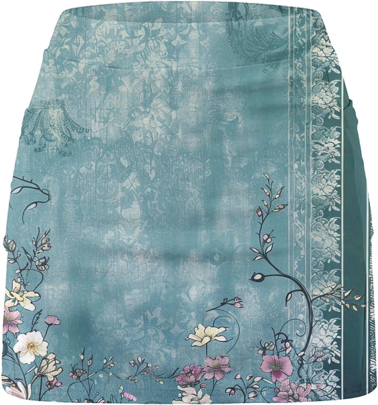 DDAPJ pyju Women Tennis Skirt Golf Skorts Retro Floral Print Athletic High Waisted Skort Inner Shorts Pickleball Skirts