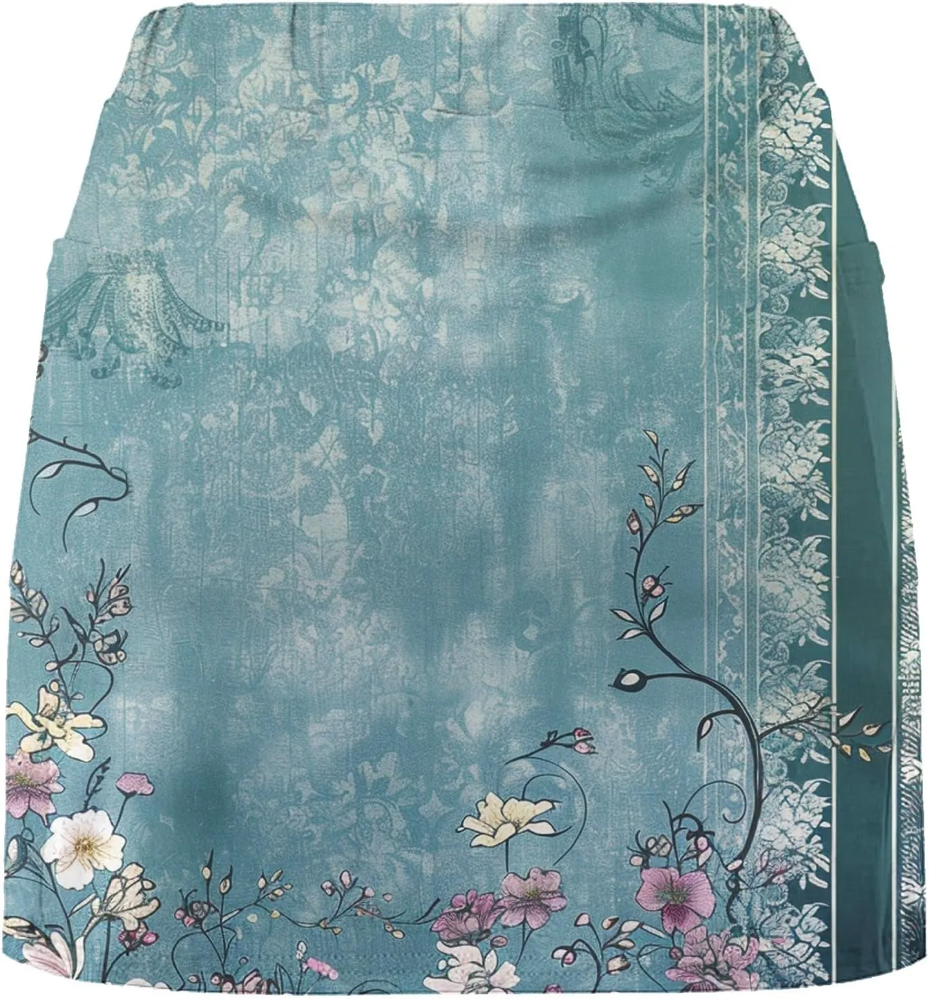 DDAPJ pyju Women Tennis Skirt Golf Skorts Retro Floral Print Athletic High Waisted Skort Inner Shorts Pickleball Skirts