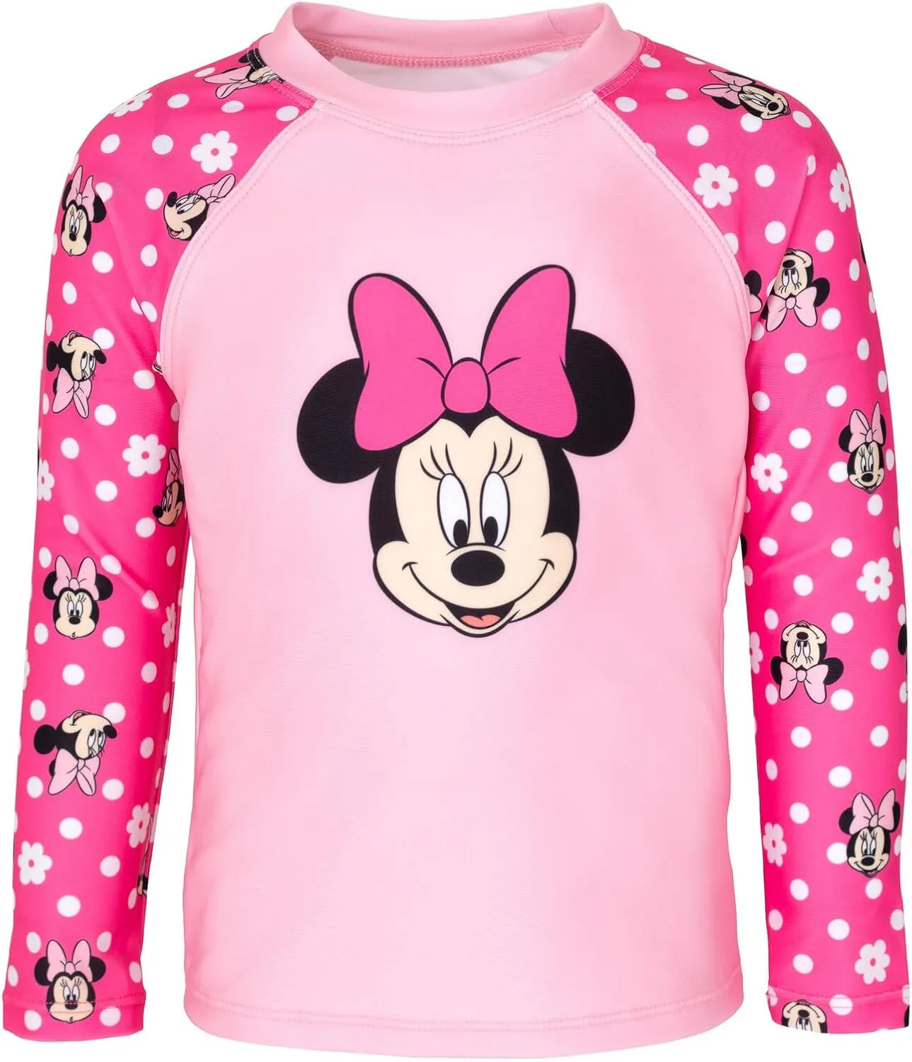 Disney Minnie Mouse UPF 50  Rash Guard and Swim Shorts Swimsuit Set Infant to Big Kid