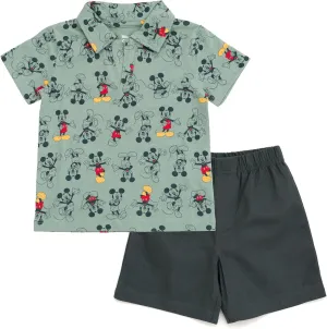 Disney Polo Shirt and Twill Shorts Outfit Set Toddler to Big Kid Sizes (2T - 10-12)