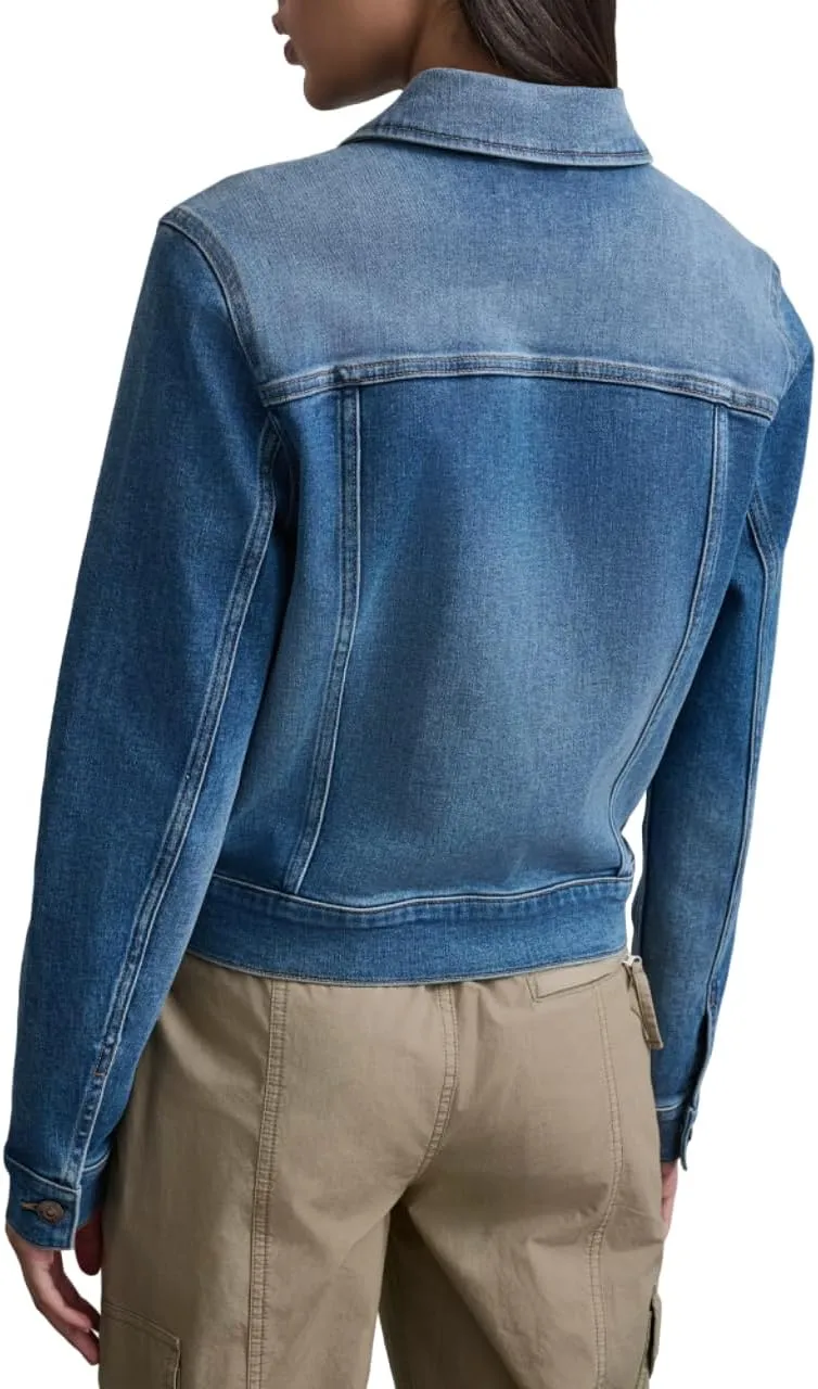 DKNY Women's Denim Fashionable Cropped Jeans Jacket
