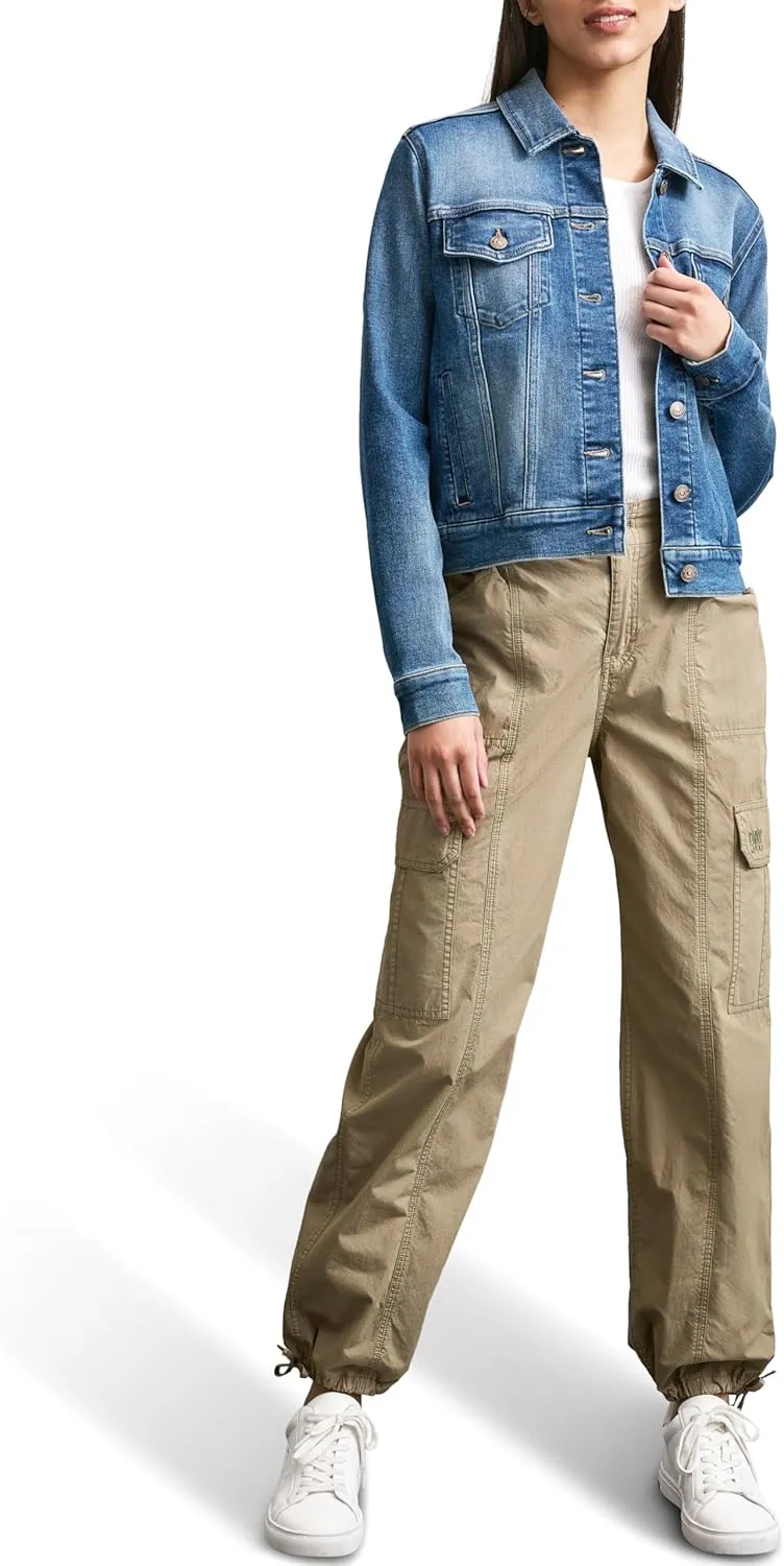 DKNY Women's Denim Fashionable Cropped Jeans Jacket